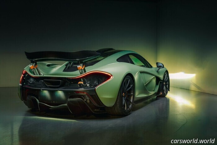 This is the sole McLaren P1 in existence that features a Satin Camo Green finish | Carscoops